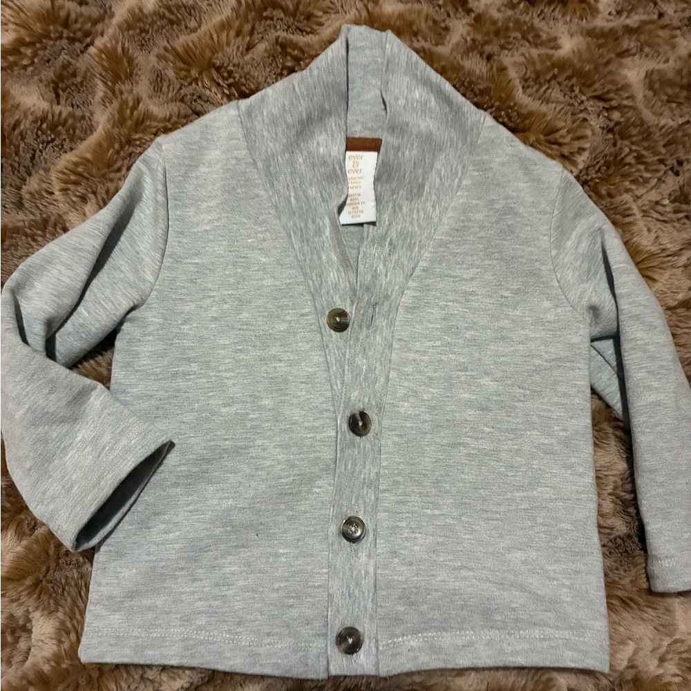 Gray Button-Up Cardigan/cotton blazer